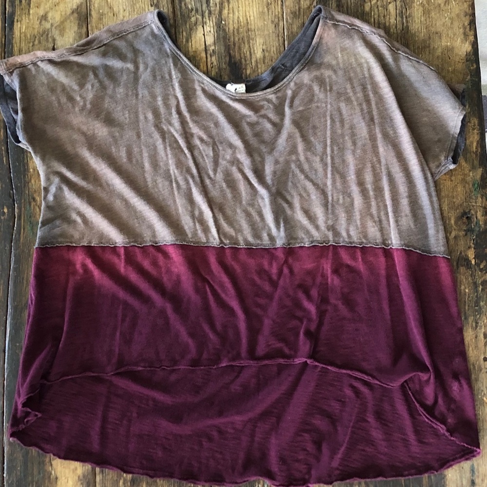 Free People slouchy high low tee